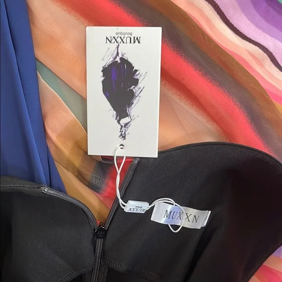 Elegant Curve Hugging Black Midi Dress Ruched Side with Asymmetrical Neckline - Picture 4 of 4